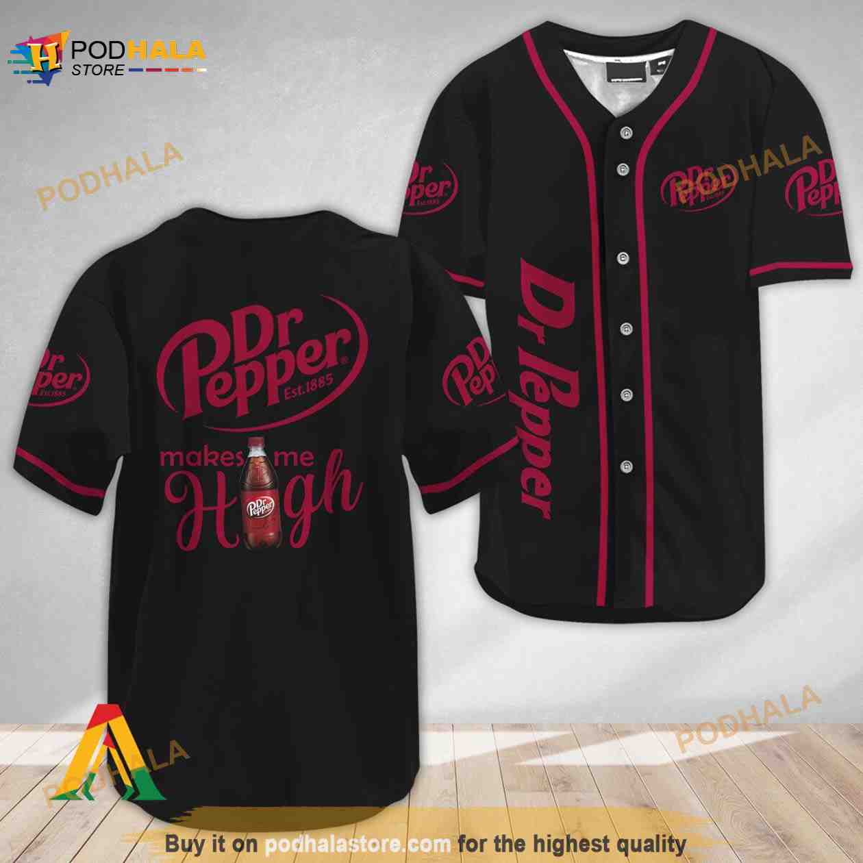 Dr Pepper Make Me High 3D Baseball Jersey baseball jersey product view 1