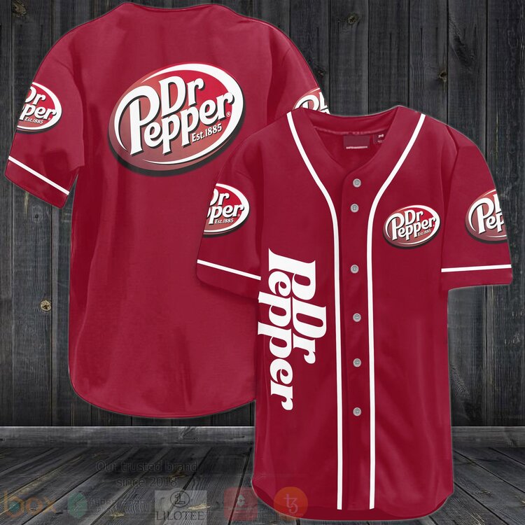 FASHION Dr Pepper Est 1885 Baseball Jerseys Botton Shirt baseball jersey product view 1