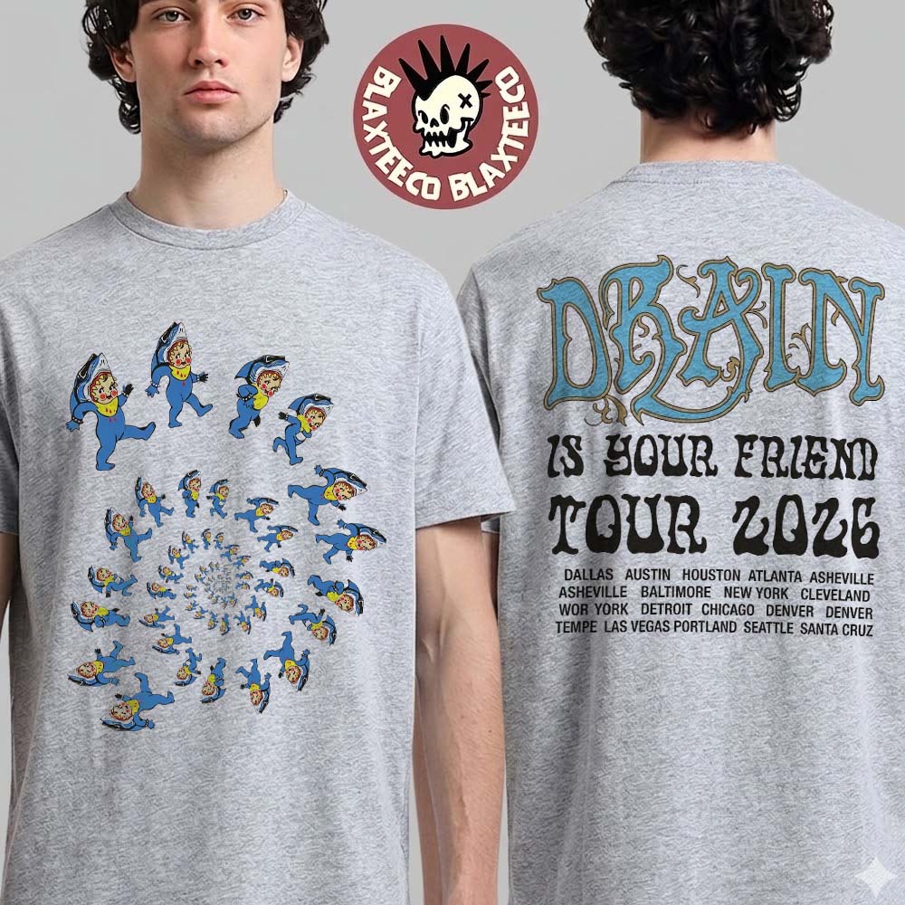 Drain Is Your Friend Tour 2026 Merch Tee North America Spiral Kewpie T-Shirt Unisex T-shirt, Sweatshirt, Hoodie, Long Sleeve Tee - T-Shirt, Sweatshirt, Hoodie