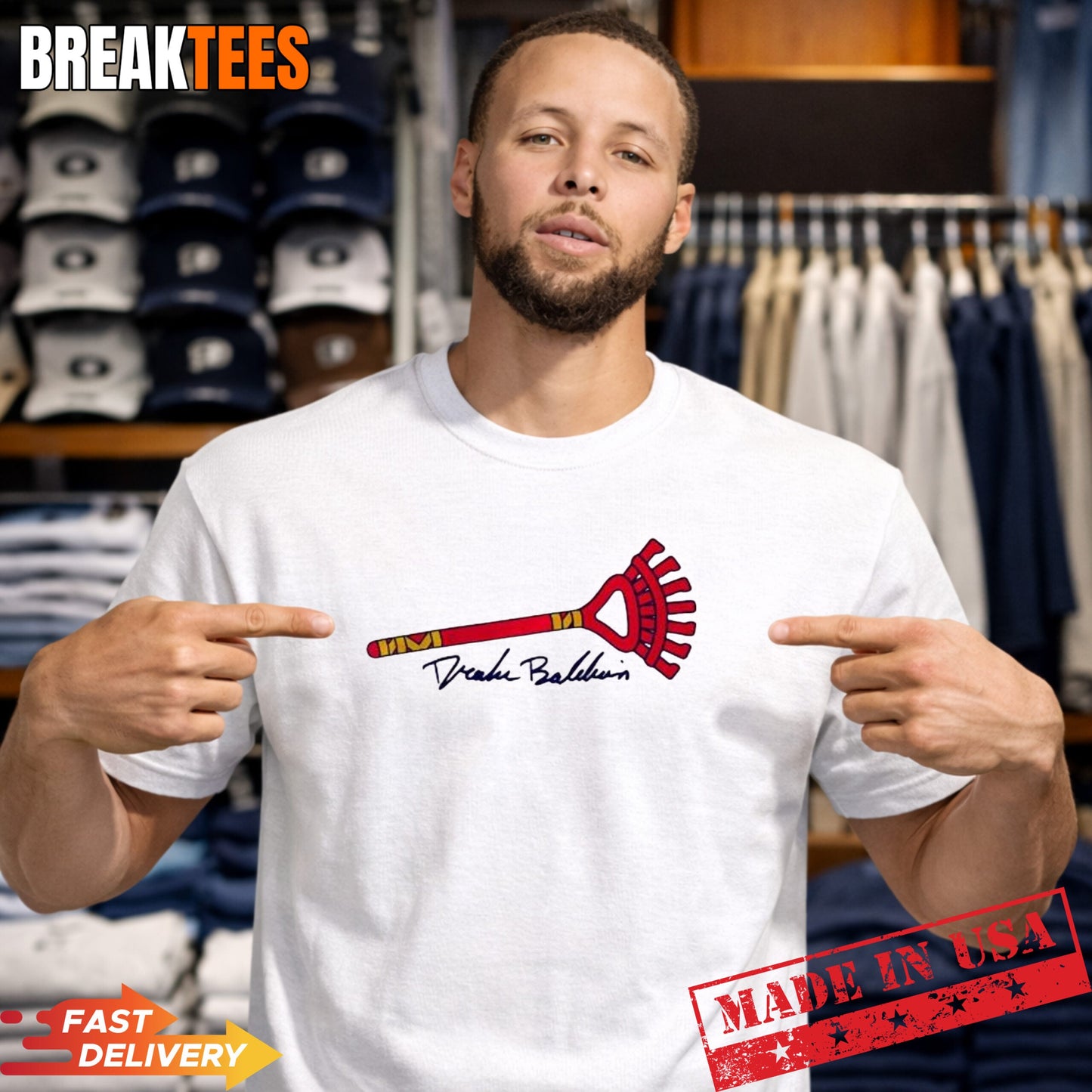 Drake Baldwin Atlanta Braves MLB Rake broom logo t-shirt Unisex T-shirt, Sweatshirt, Hoodie, Long Sleeve Tee - T-Shirt, Sweatshirt, Hoodie