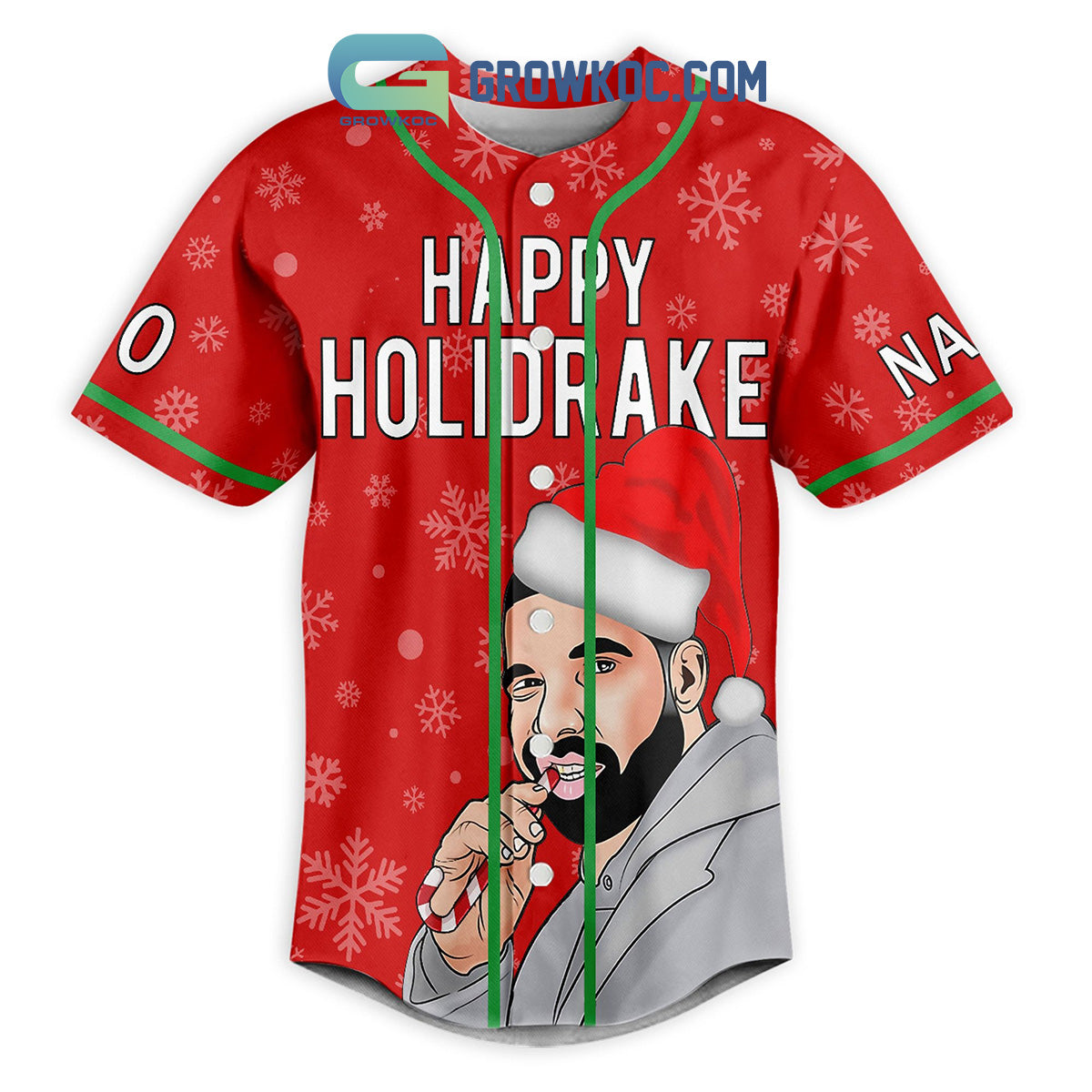 Drake Happy Holiday Merry Christmas I Know When Those Sleigh Ring Bells Personalized Baseball Jersey baseball jersey product view 2