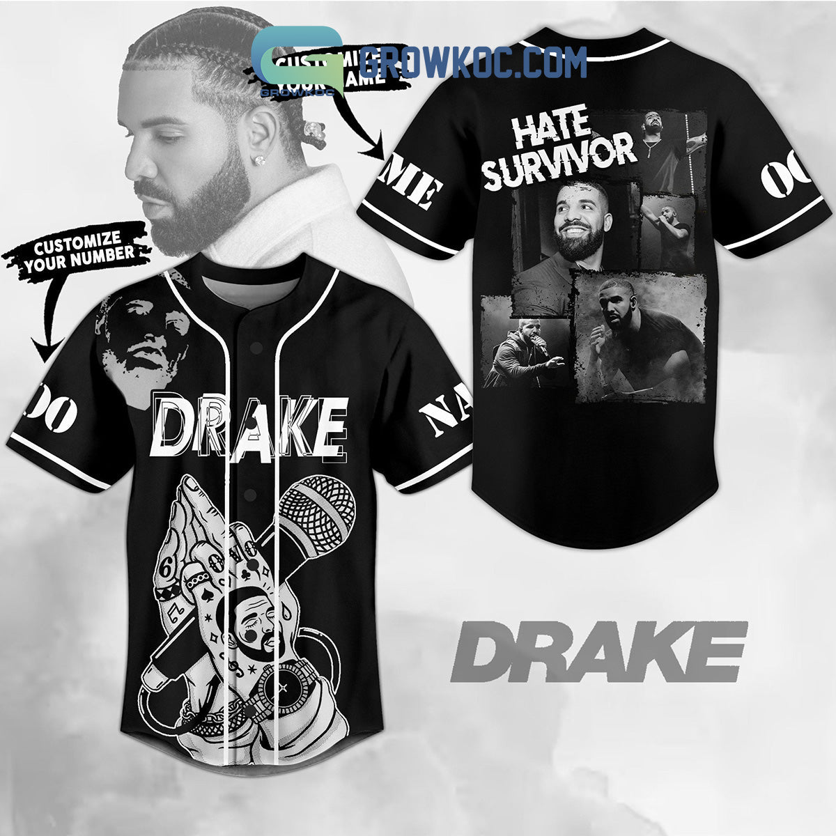 Drake Hate Survivor Personalized Baseball Jersey baseball jersey product view 1