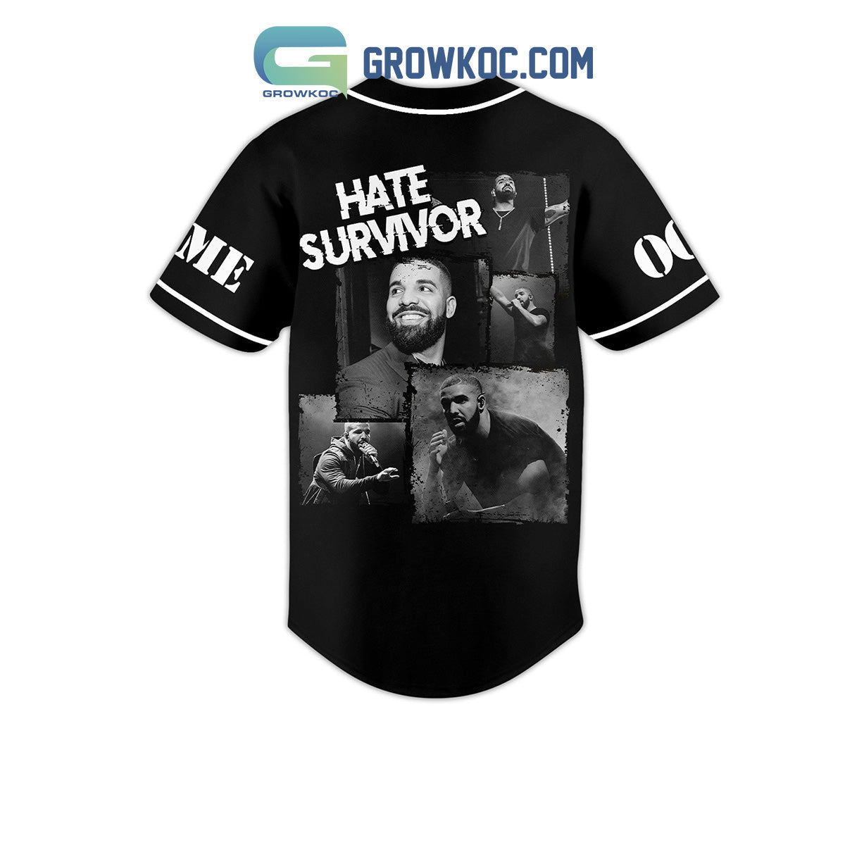 Drake Hate Survivor Personalized Baseball Jersey baseball jersey product view 2