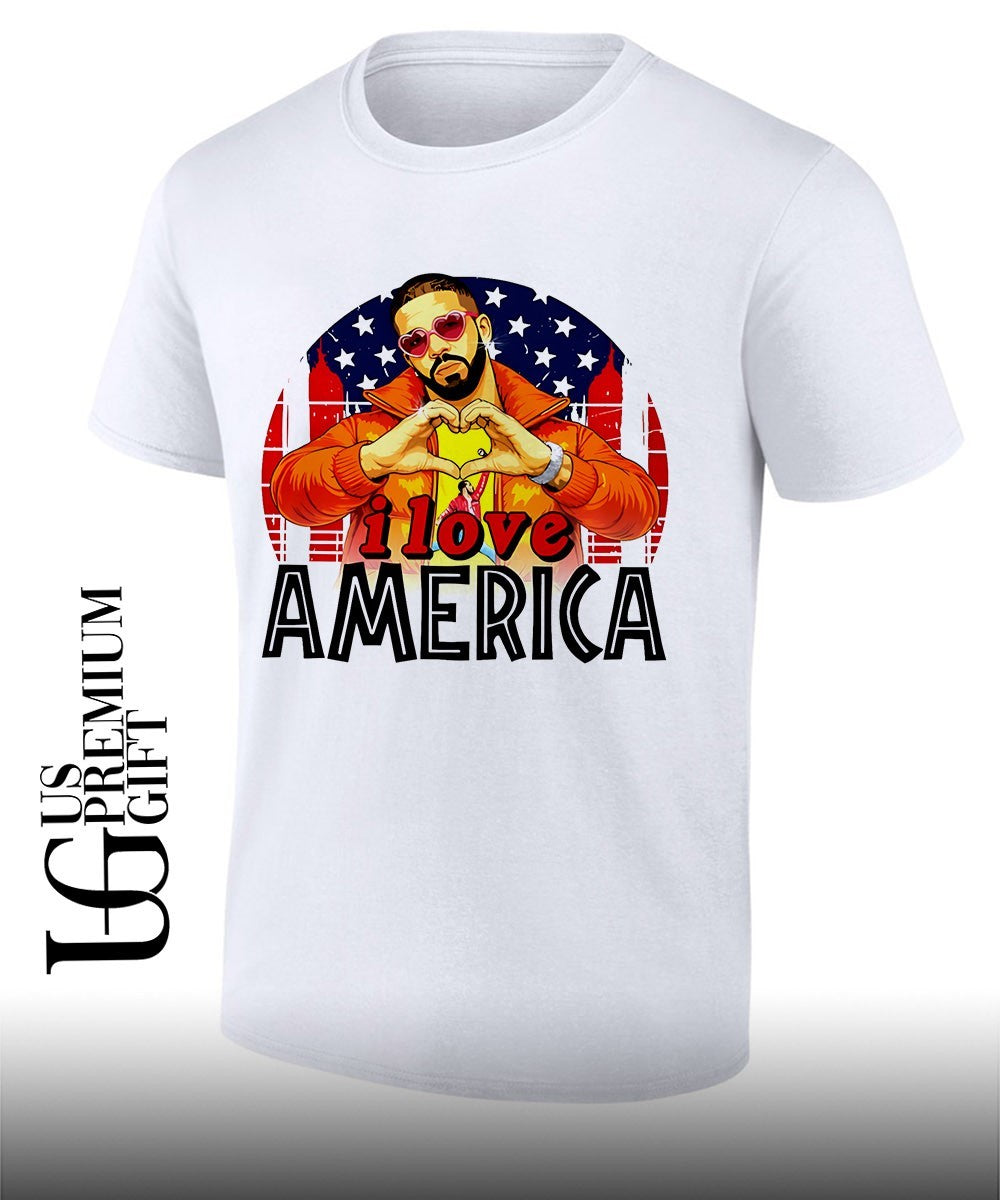Drake I love America flag shirt Unisex T-shirt, Sweatshirt, Hoodie, Long Sleeve Tee - T-Shirt, Sweatshirt, Hoodie
