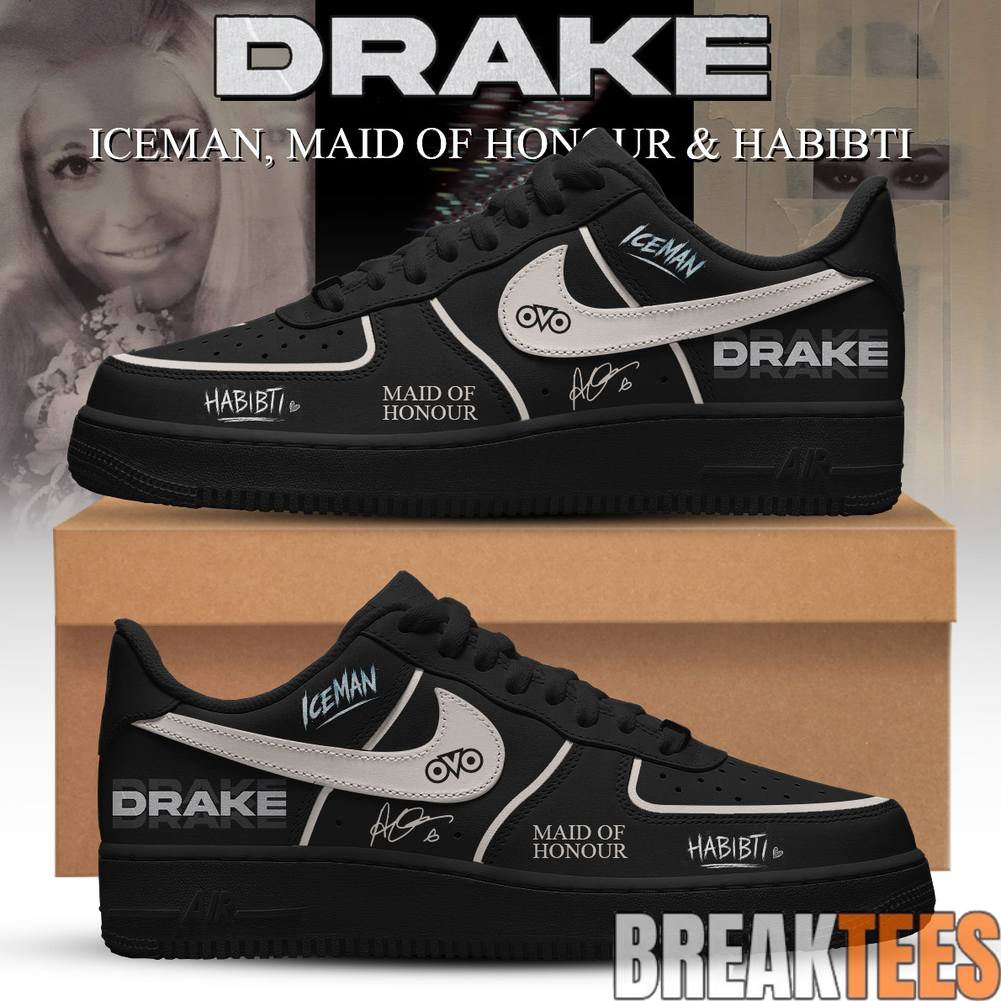 Drake Iceman Maid of Honour & Habibti Black Air Force 1 Unisex T-shirt, Sweatshirt, Hoodie, Long Sleeve Tee - T-Shirt, Sweatshirt, Hoodie