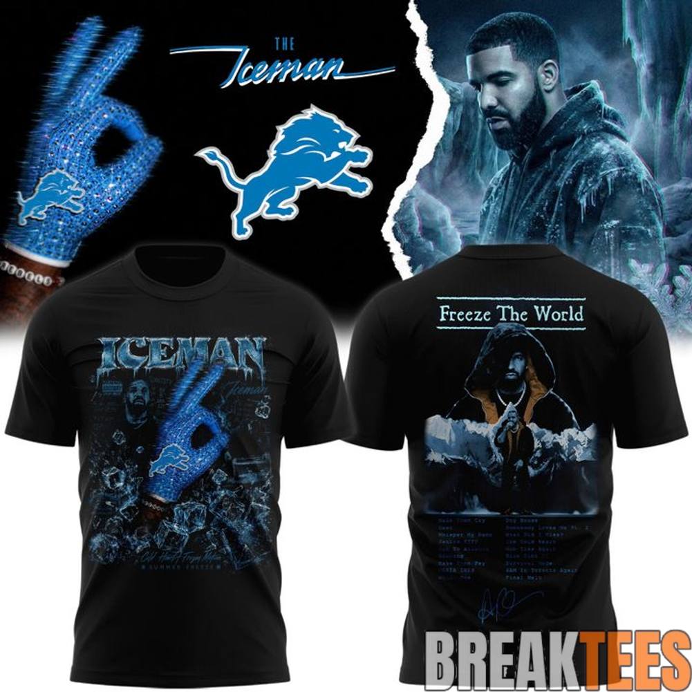 Drake Iceman x Detroit Lions Shirt Unisex T-shirt, Sweatshirt, Hoodie, Long Sleeve Tee - T-Shirt, Sweatshirt, Hoodie