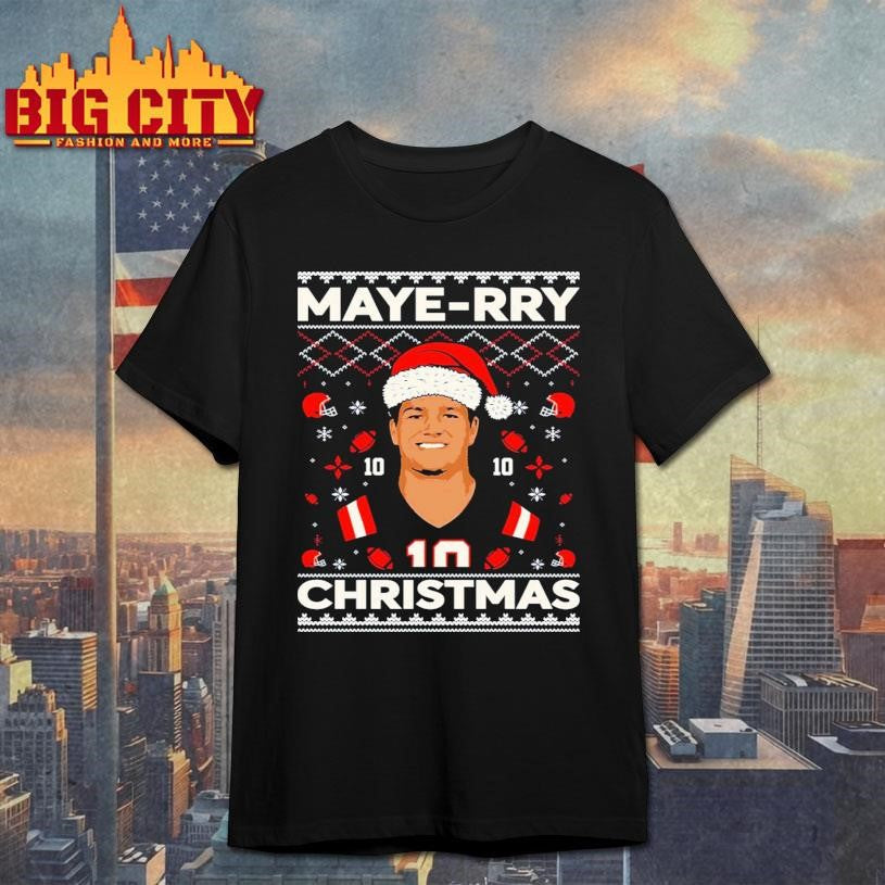 Drake Maye Maye-rry Ugly Christmas Shirt Unisex T-shirt, Sweatshirt, Hoodie, Long Sleeve Tee - T-Shirt, Sweatshirt, Hoodie