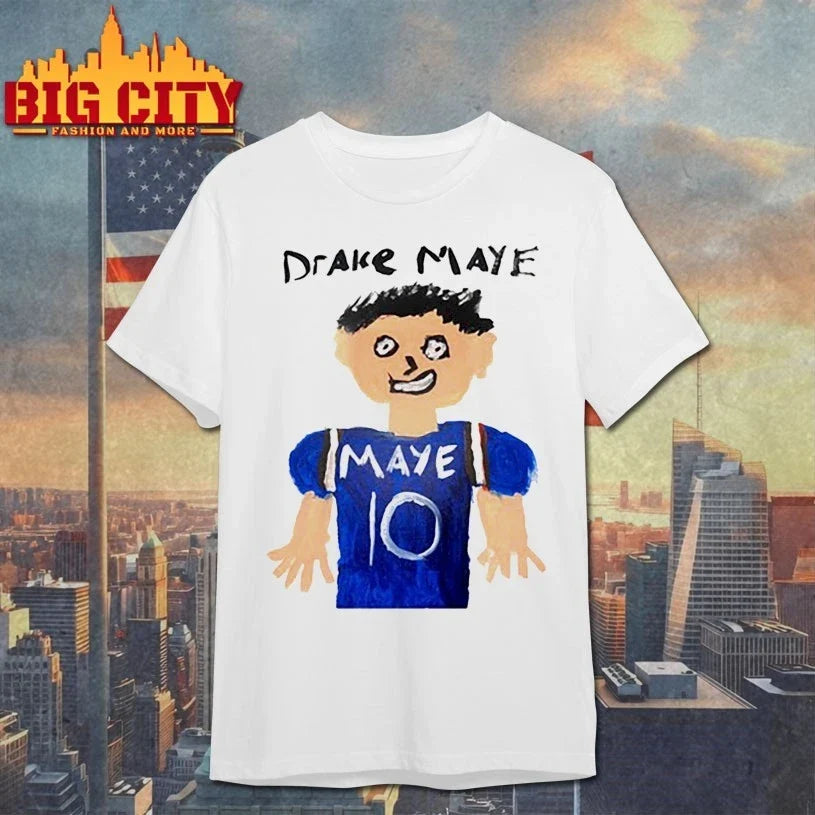Drake Maye Painting White shirt Unisex T-shirt, Sweatshirt, Hoodie, Long Sleeve Tee - T-Shirt, Sweatshirt, Hoodie