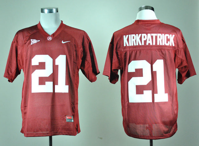 Dre Kirkpatrick 21 Burgundy College Football Jersey football jersey product view 1