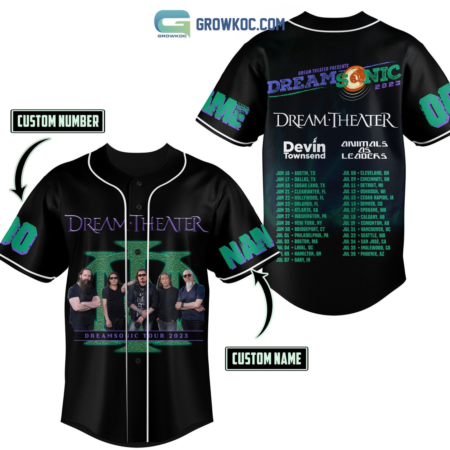 Dream Theater Presents Dream Sonic 2023 Personalized Baseball Jersey baseball jersey product view 1