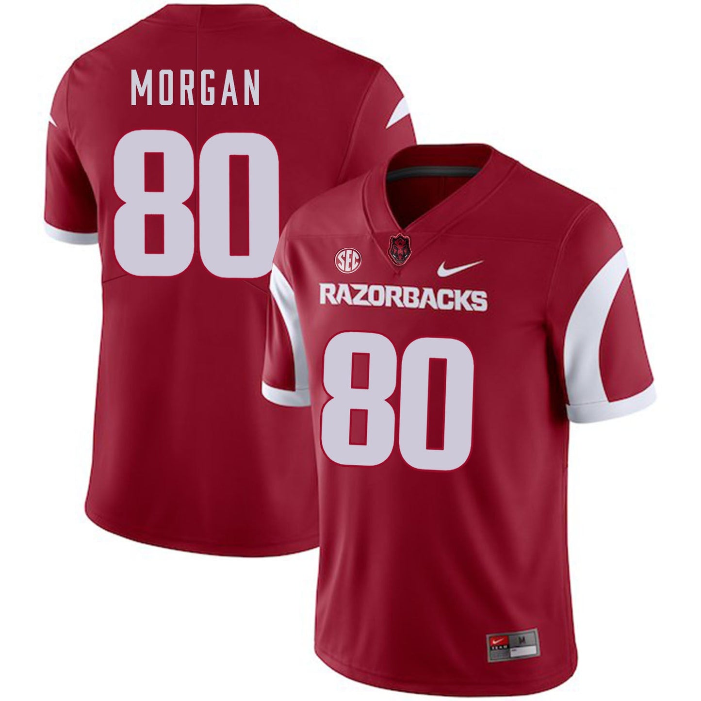 Drew Morgan 80 Red College Football Jersey football jersey product view 1