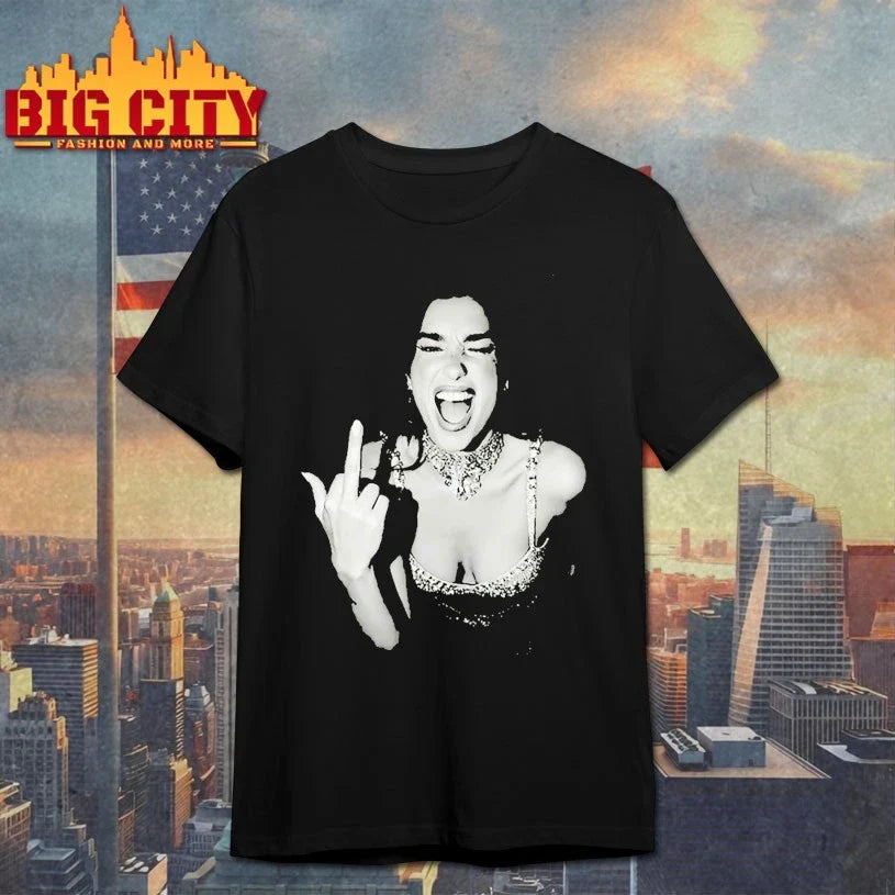 Dua lipa Middle Finger shirt Unisex T-shirt, Sweatshirt, Hoodie, Long Sleeve Tee - T-Shirt, Sweatshirt, Hoodie