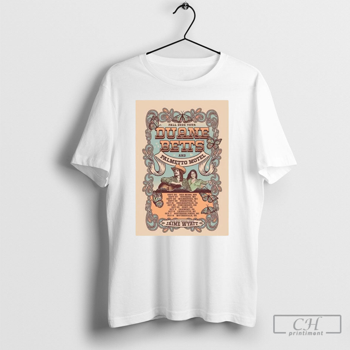 Duane Betts And Jaime Wyatt Fall 2025 Tour Shirt Tee Unisex T-shirt, Sweatshirt, Hoodie, Long Sleeve Tee - T-Shirt, Sweatshirt, Hoodie