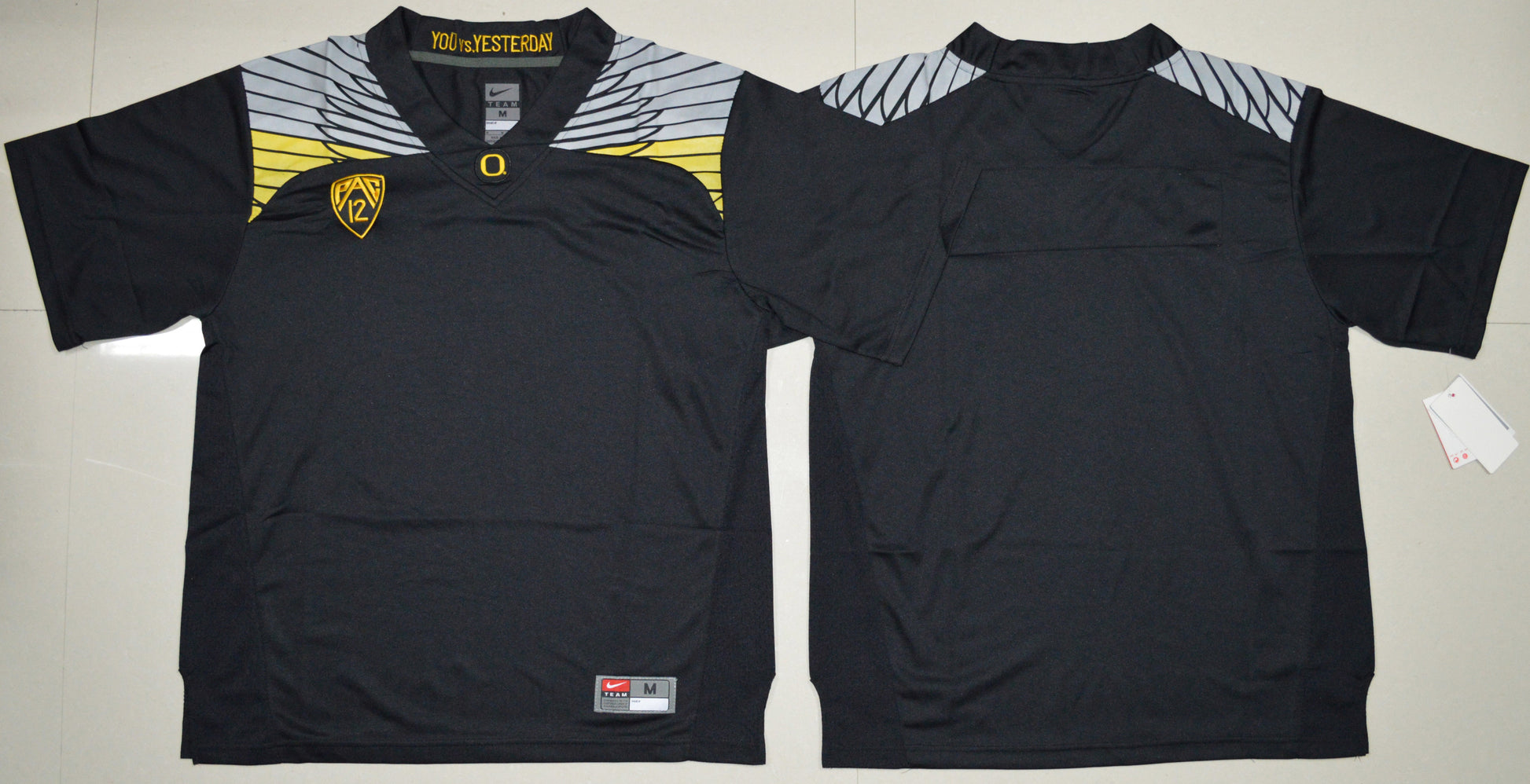 Ducks Black Blank College Football Jersey football jersey product view 1