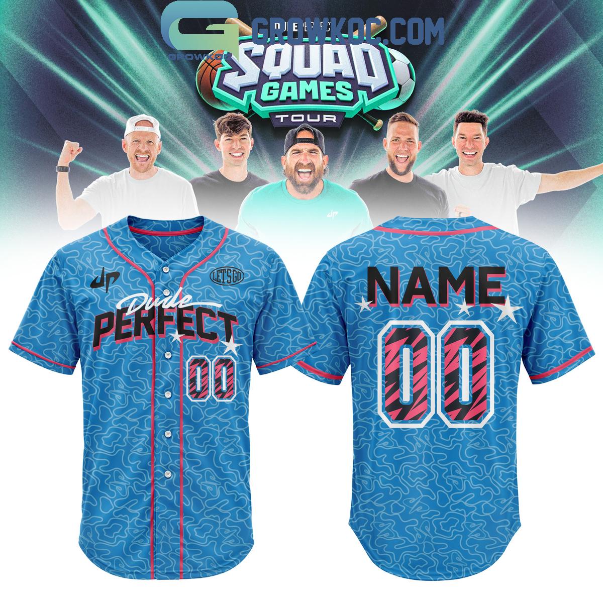Dude Perfect Squad Games Tour 2026 Baseball Jersey baseball jersey product view 1