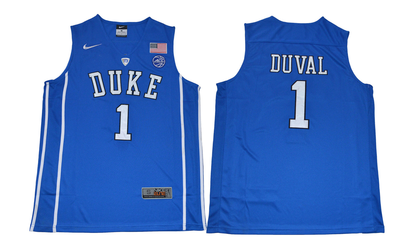 Duke 1 Duval New V Collar Blue College Football Jersey football jersey product view 1