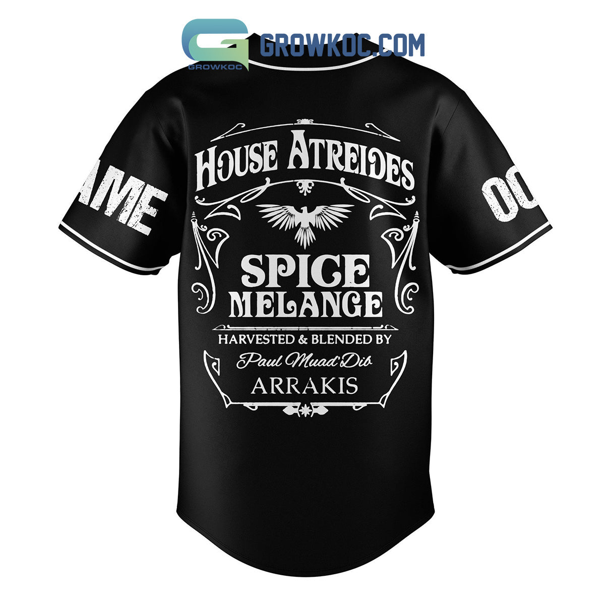Dune Arrakis House Of Atreides Fear Is The Mind Killer Personalized Baseball Jersey baseball jersey product view 3
