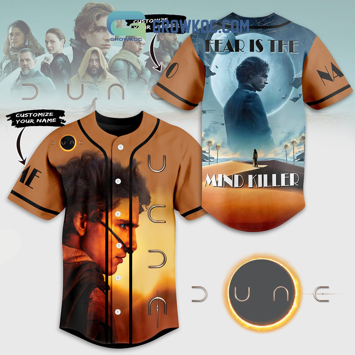 Dune Fear Is The Mind Killer Fan Personalized Baseball Jersey baseball jersey product view 1
