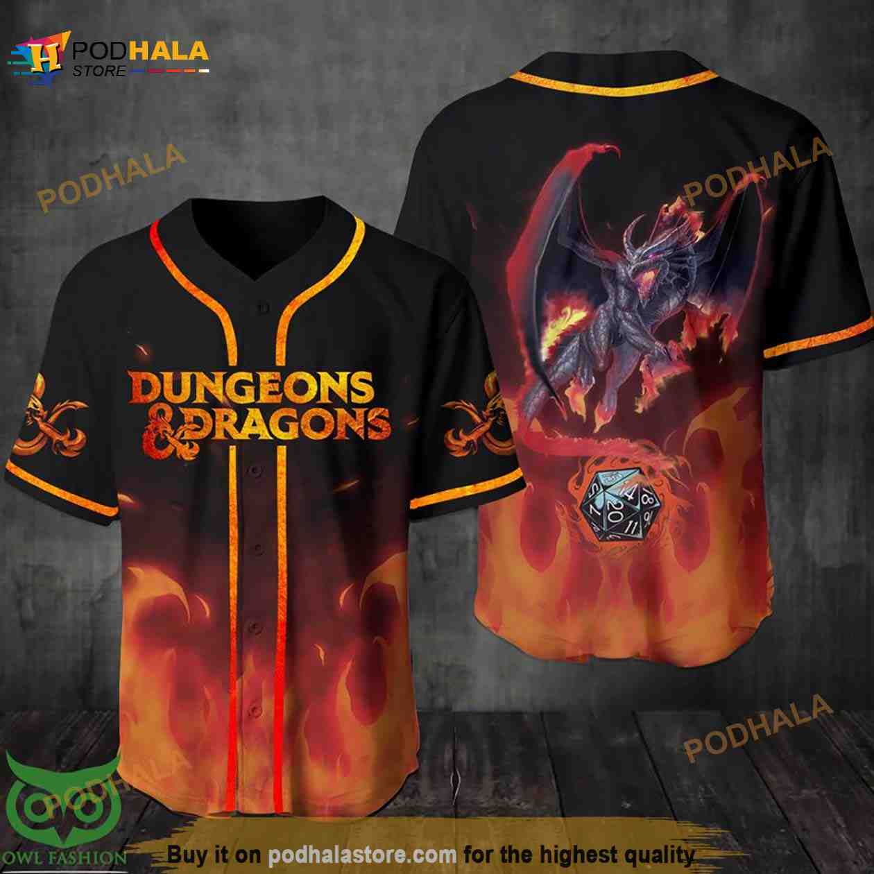 Dungeons And Dragons 3D Baseball Jersey Shirt baseball jersey product view 1