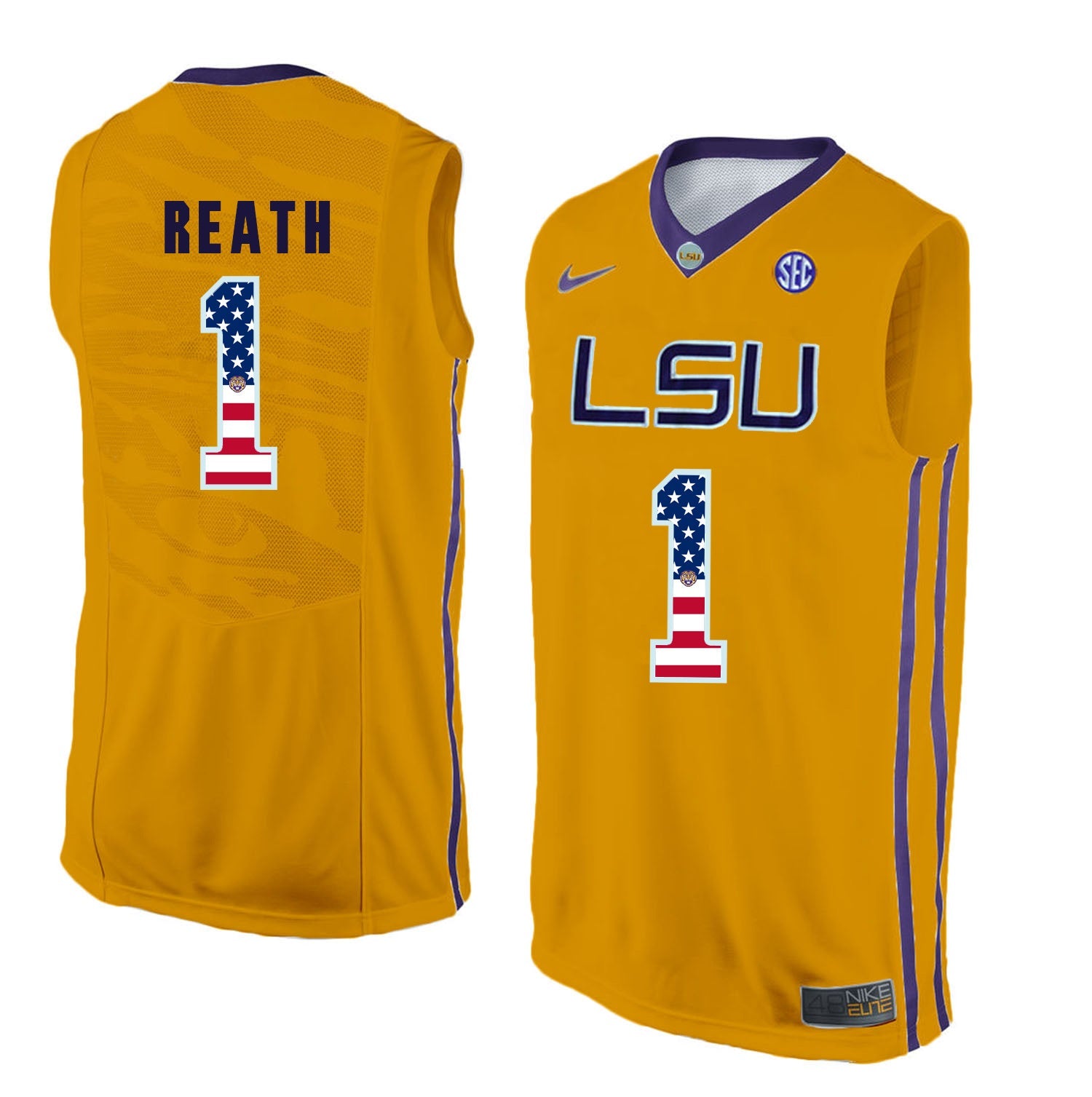 Duop Reath 1 Gold College Football Jersey football jersey product view 1