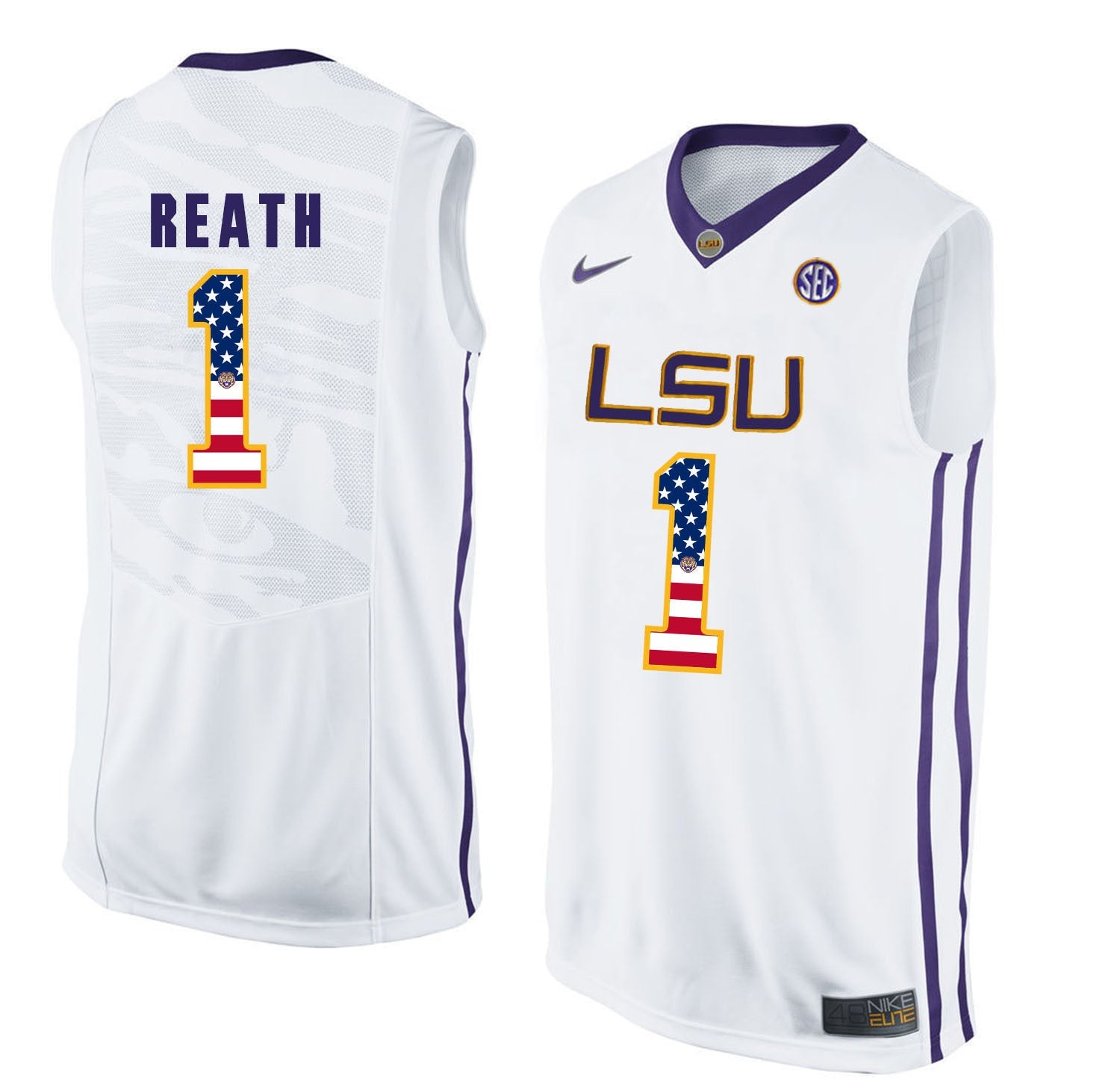 Duop Reath 1 White College Football Jersey football jersey product view 1