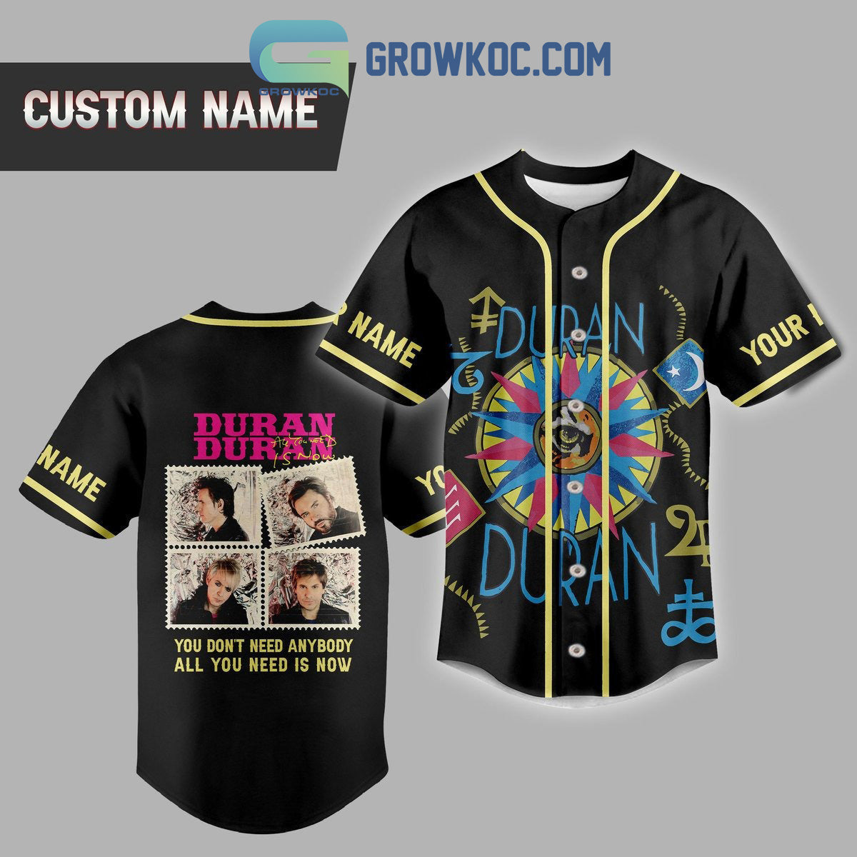 Duran Duran You Don’t Need Anybody All You Need Is Now Personalized Baseball Jersey baseball jersey product view 1
