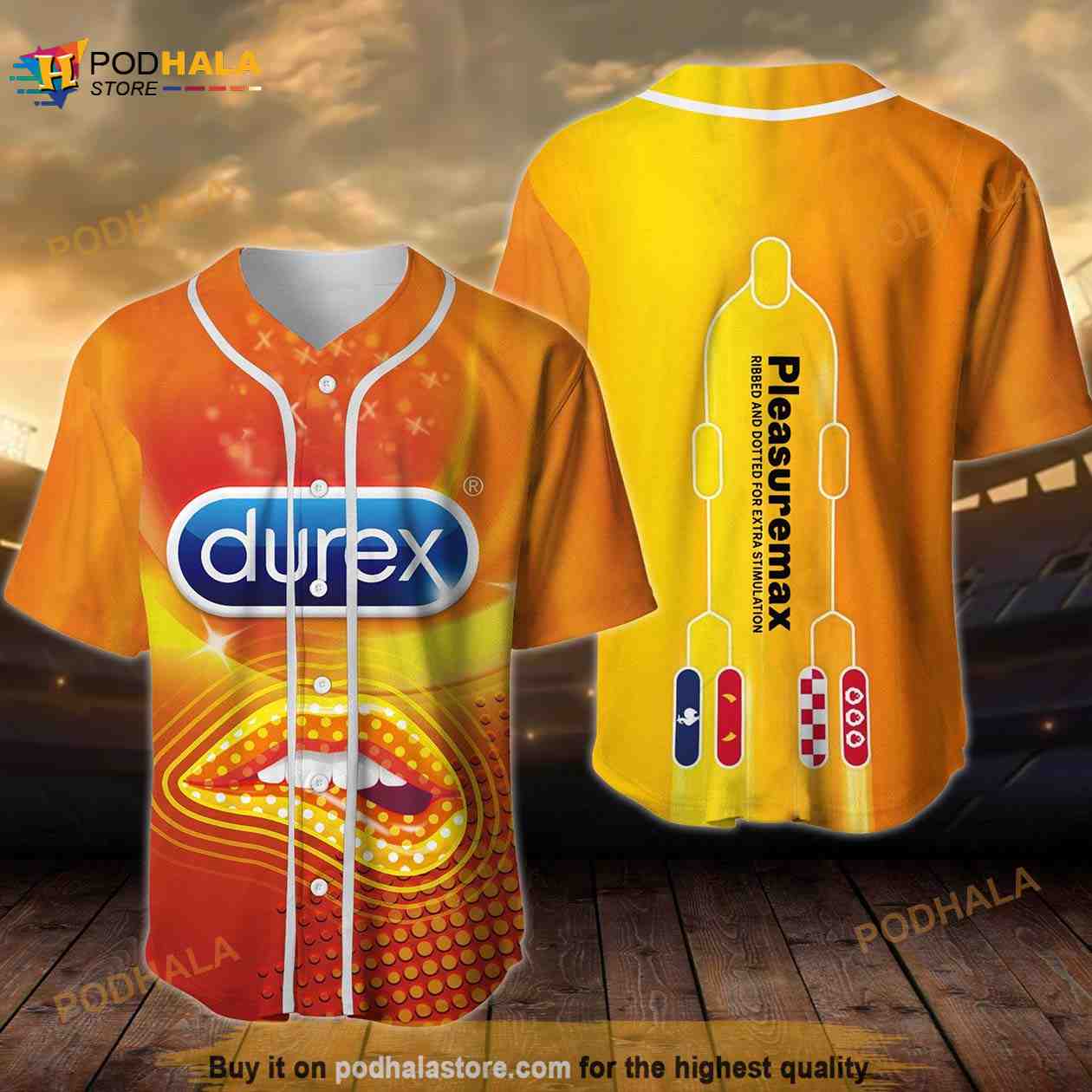 Durex Pleasuremax All Over Print Unisex 3D Baseball Jersey baseball jersey product view 1