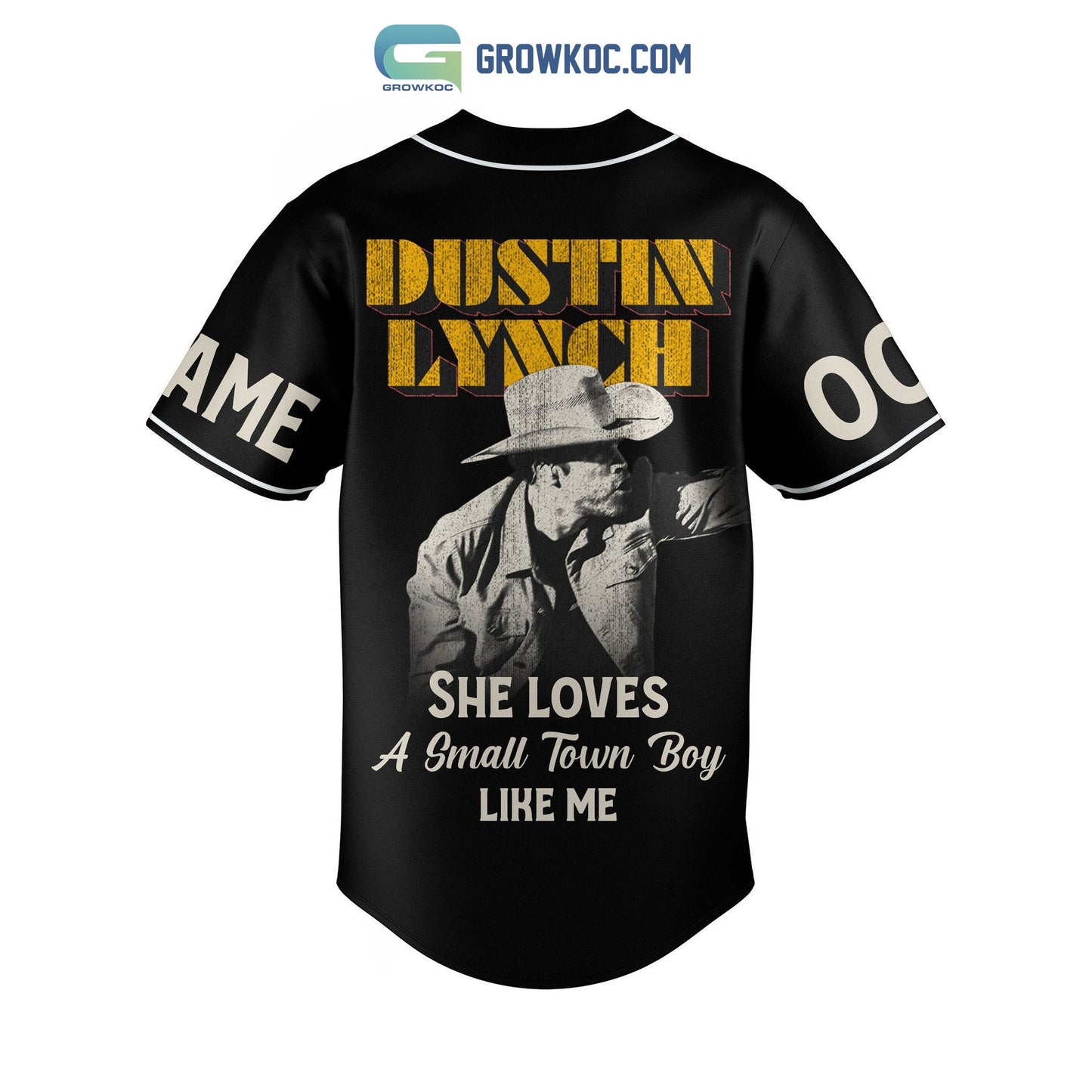 Dustin Lynch She Loves A Small Town Boys Like Me Personalized Baseball Jersey baseball jersey product view 1