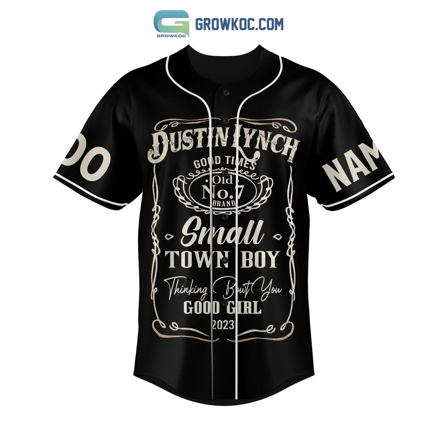Dustin Lynch She Loves A Small Town Boys Like Me Personalized Baseball Jersey baseball jersey product view 2