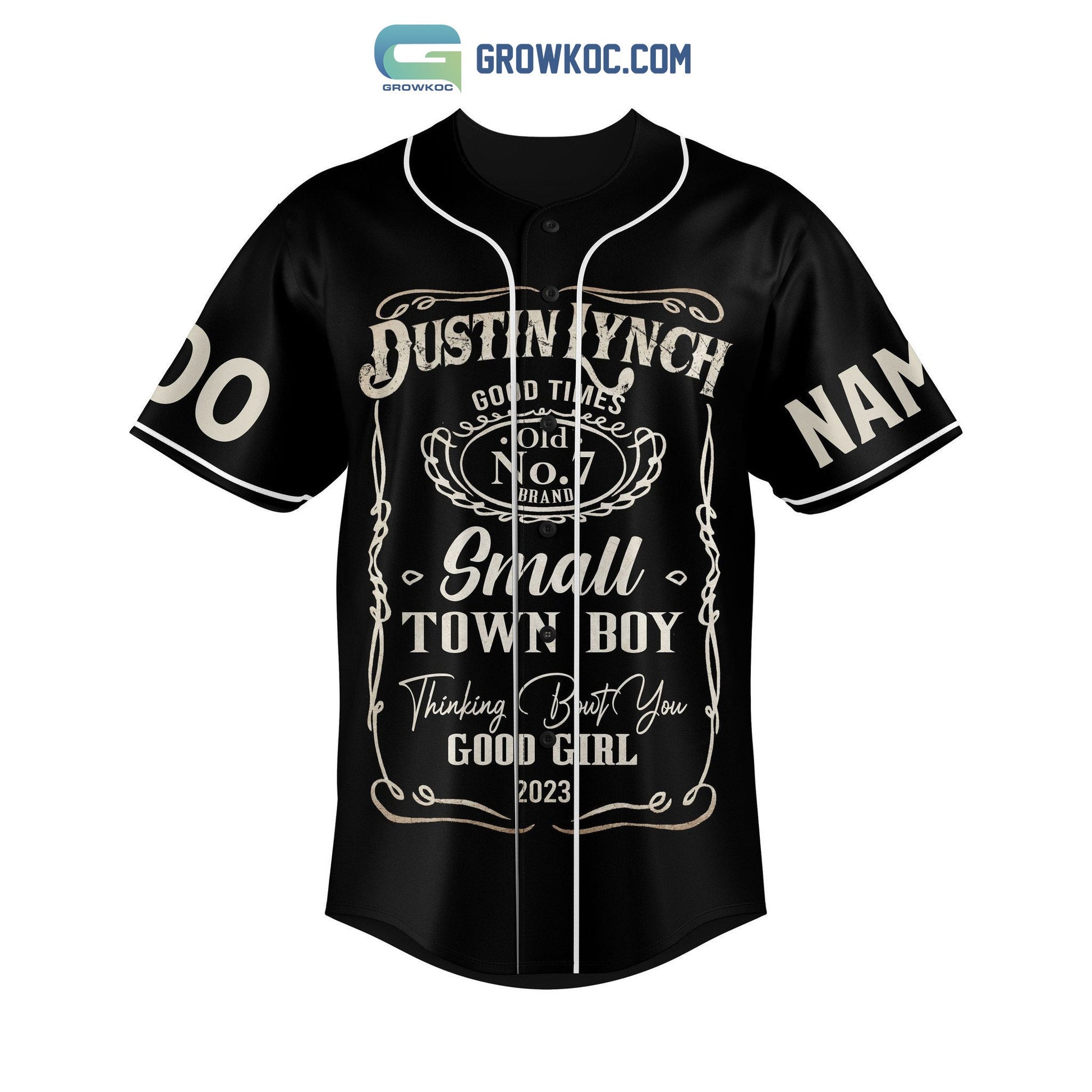 Dustin Lynch She Loves A Small Town Boys Like Me Personalized Baseball Jersey baseball jersey product view 2