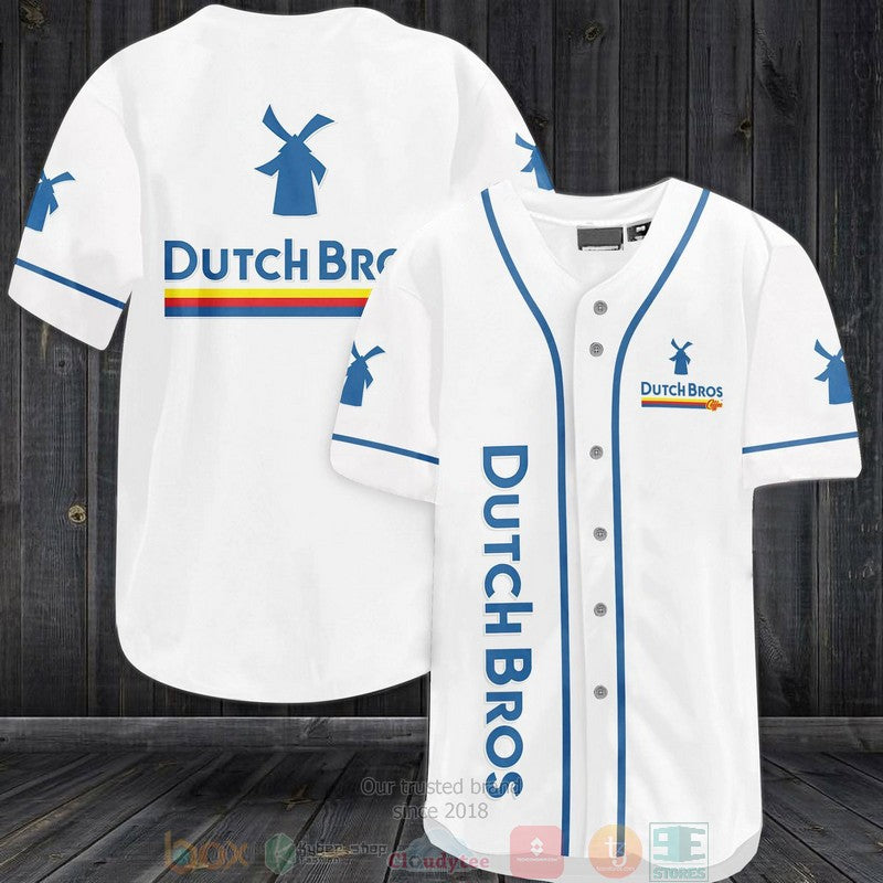 Dutch Bros White Baseball shirt baseball jersey product view 1