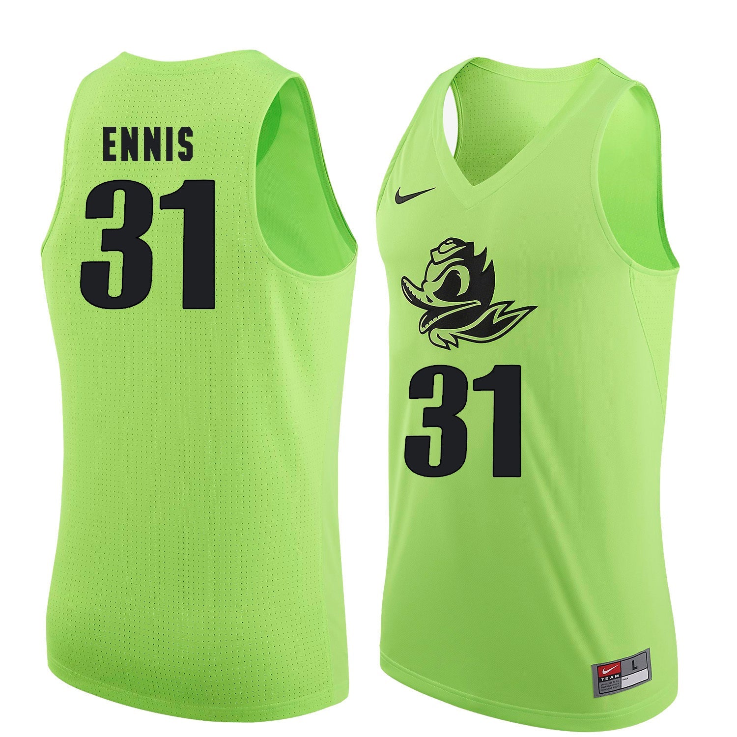 Dylan Ennis 31 Neon Green College Football Jersey football jersey product view 1