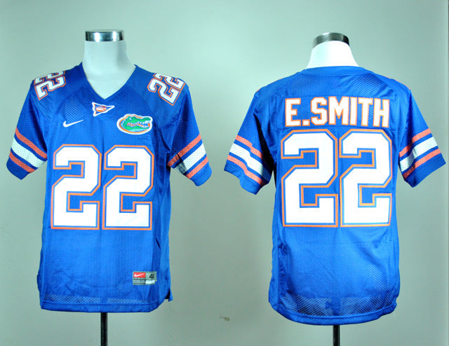 E.Smith 22 Blue College Football Jersey football jersey product view 1