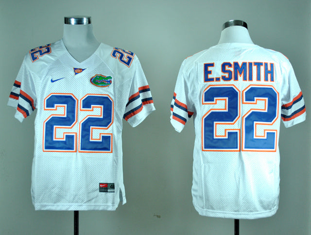 E.Smith 22 White College Football Jersey football jersey product view 1