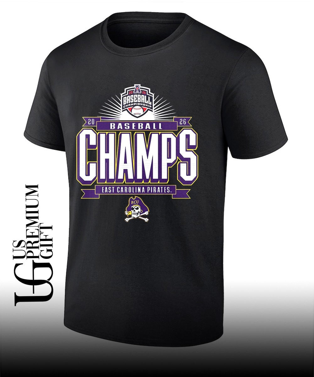 ECU Pirates 2026 American Conference Baseball Champions shirt Unisex T-shirt, Sweatshirt, Hoodie, Long Sleeve Tee - T-Shirt, Sweatshirt, Hoodie