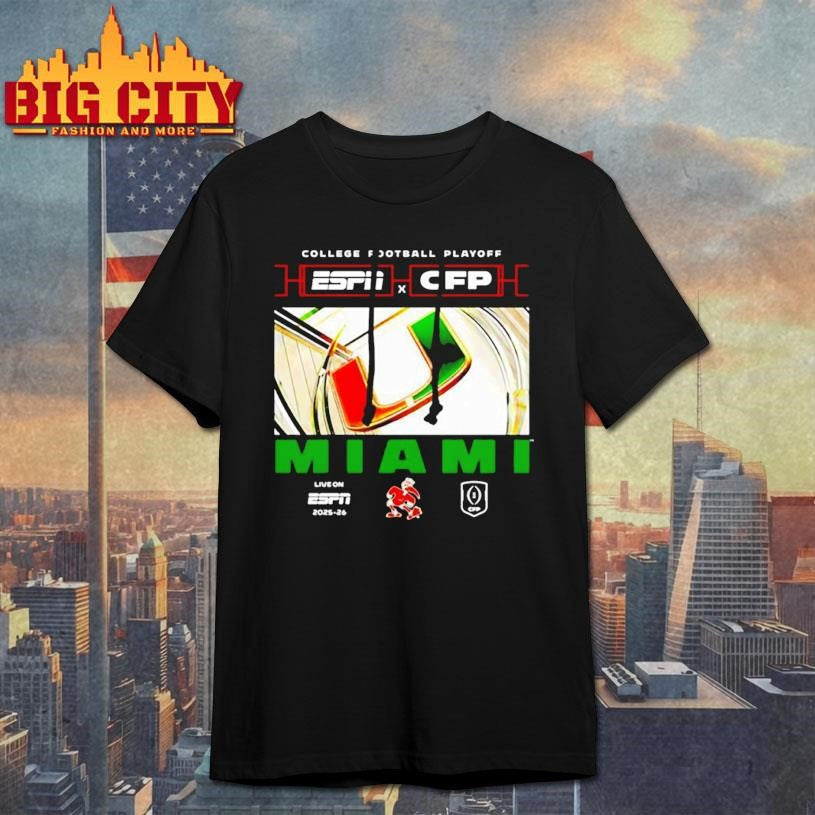 ESPN x CFP Miami 2025-2026 College Football Playoff shirt Unisex T-shirt, Sweatshirt, Hoodie, Long Sleeve Tee - T-Shirt, Sweatshirt, Hoodie