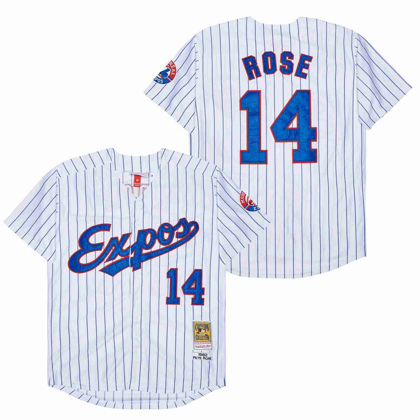 EXPOS #14 ROSE Expos 14 White 1982 Retro Baseball Jersey baseball jersey product view 1
