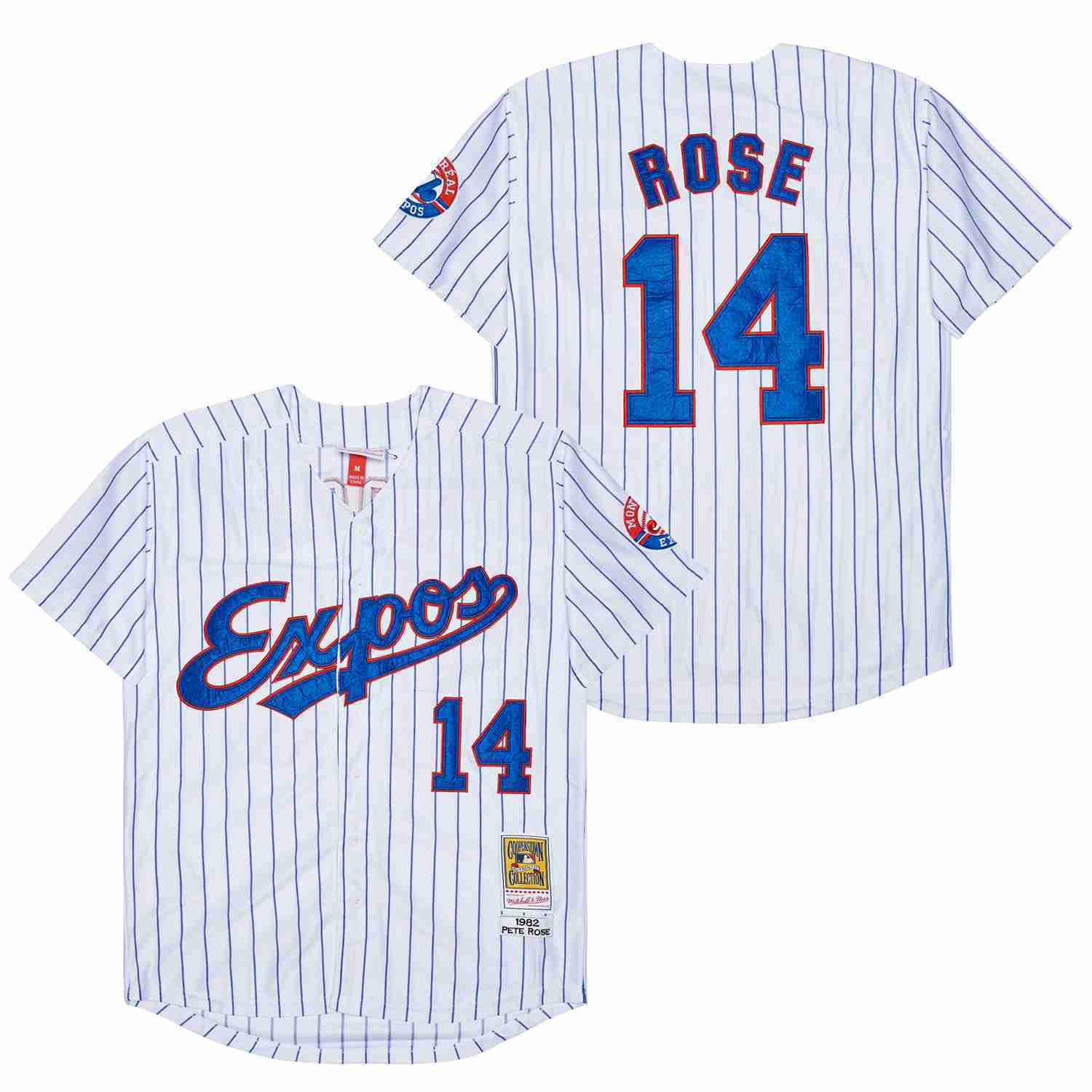 EXPOS #14 ROSE Expos 14 White 1982 Retro Baseball Jersey baseball jersey product view 1
