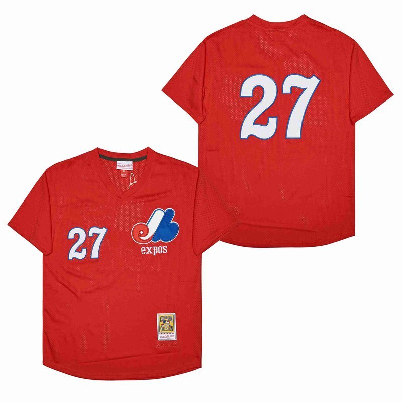EXPOS #27 GUERRERO Expos 27 Red BP Edition Retro Baseball Jersey baseball jersey product view 1