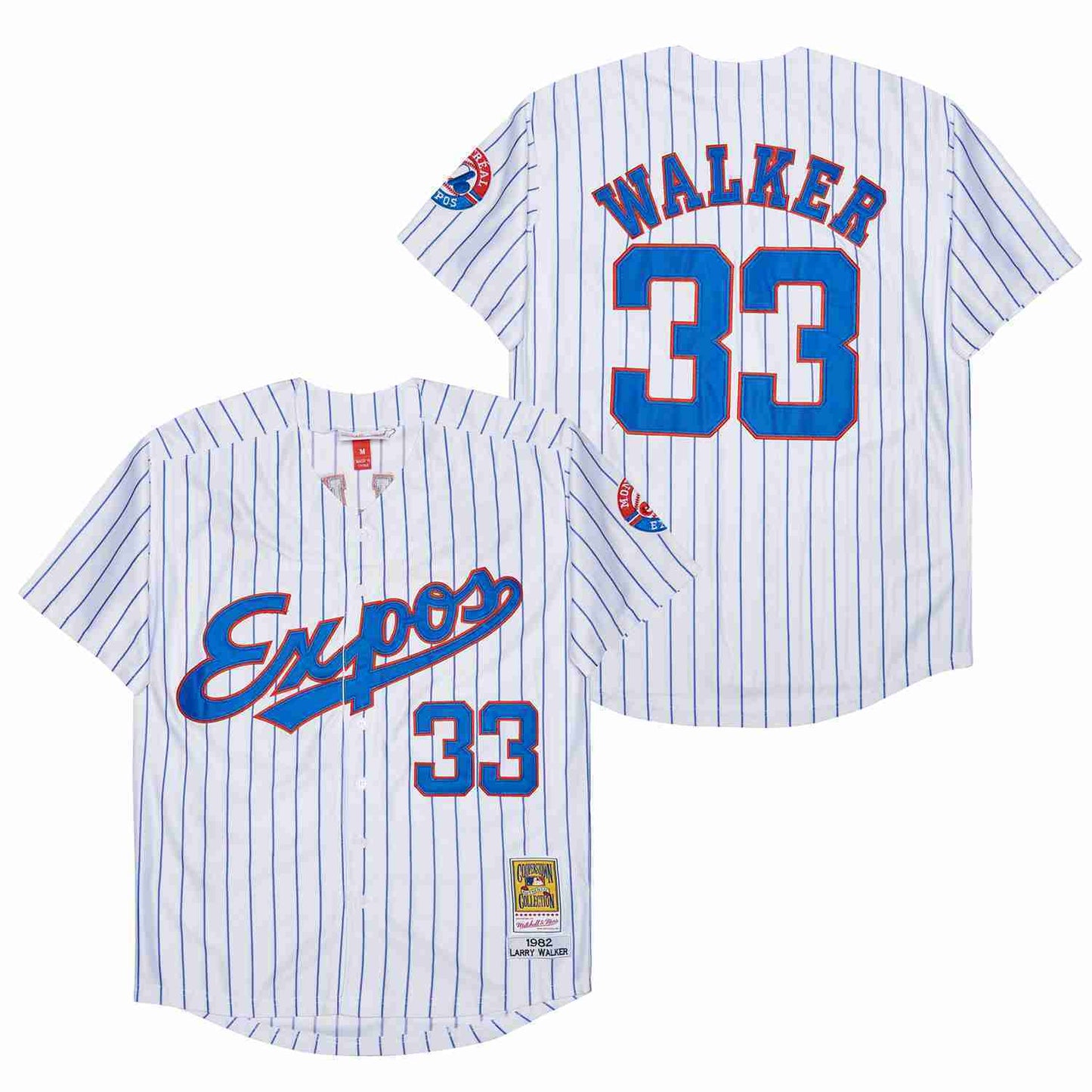 EXPOS #33 WALKER Expos 33 White 1982 Retro Baseball Jersey baseball jersey product view 1