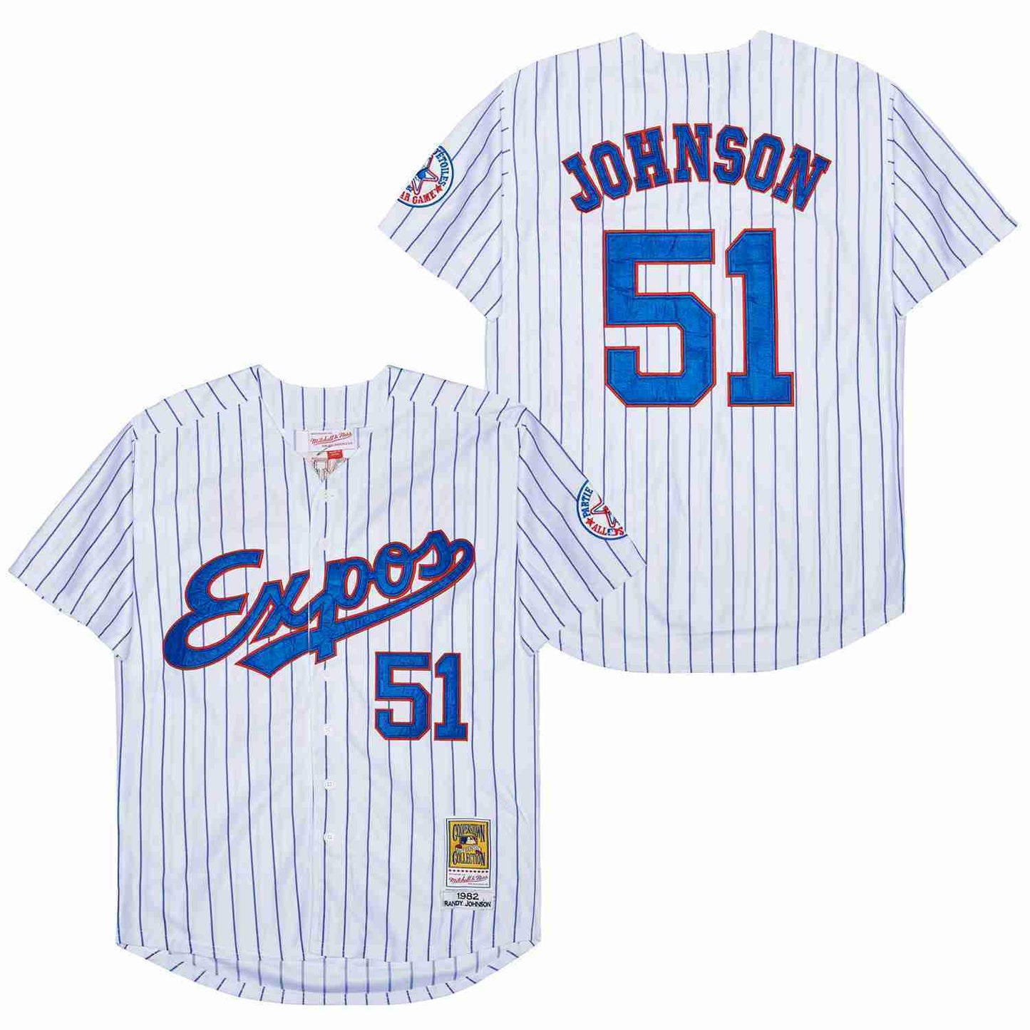 EXPOS #51 JOHNSONS Expos 51 White 1982 Retro Baseball Jersey baseball jersey product view 1