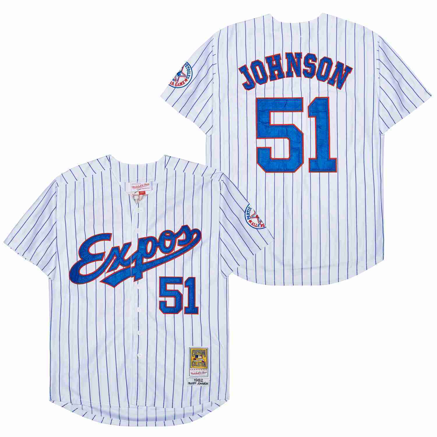 EXPOS #51 JOHNSONS Expos 51 White 1982 Retro Baseball Jersey baseball jersey product view 1