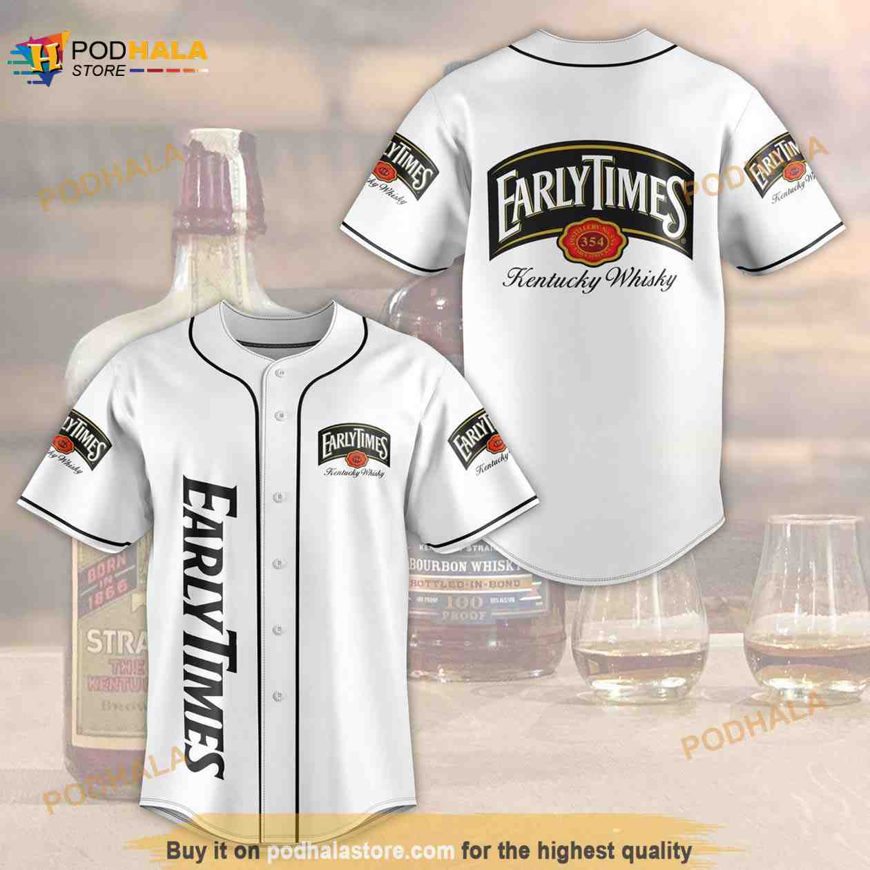 Early Times Kentucky Whisky 3D Baseball Jersey baseball jersey product view 1