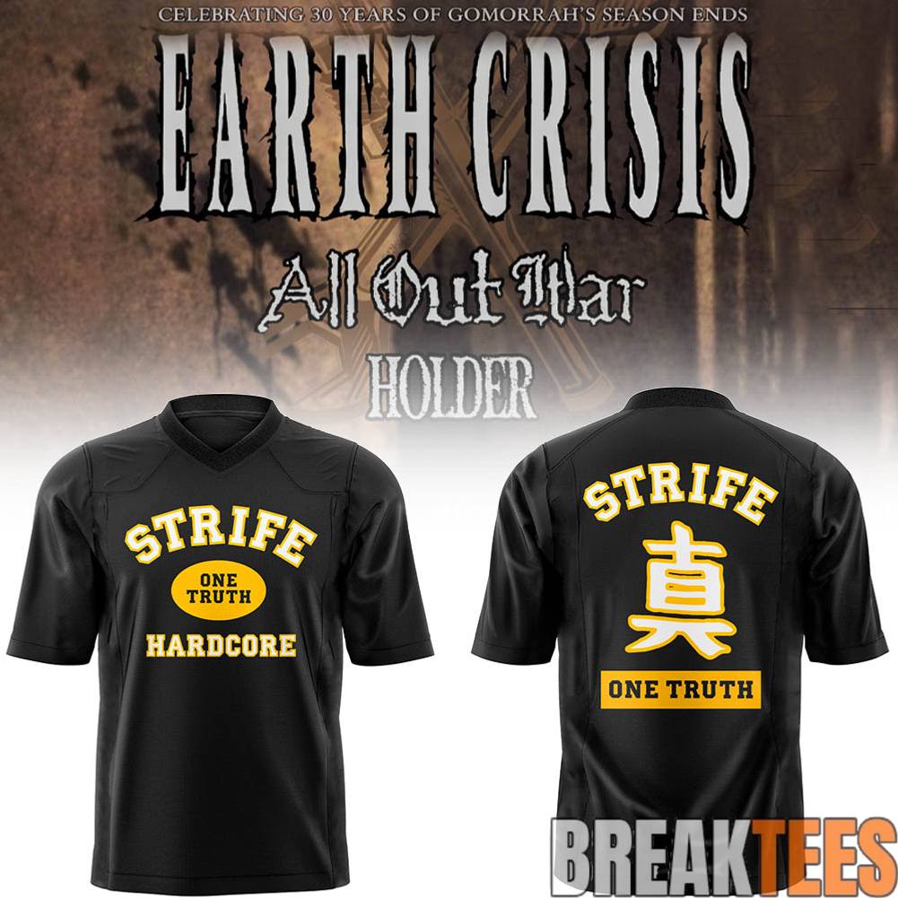 Earth Crisis 30 years of Gomorrahs Season Ends Football Jersey football jersey product view 1