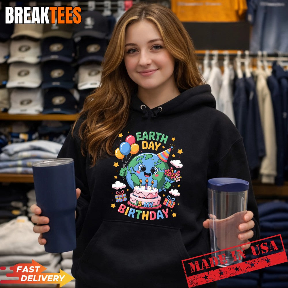 Earth Day is My Birthday April 22nd Nature - Adult & Kids T-Shirts, Sweatshirts & Hoodies apparel design preview 2