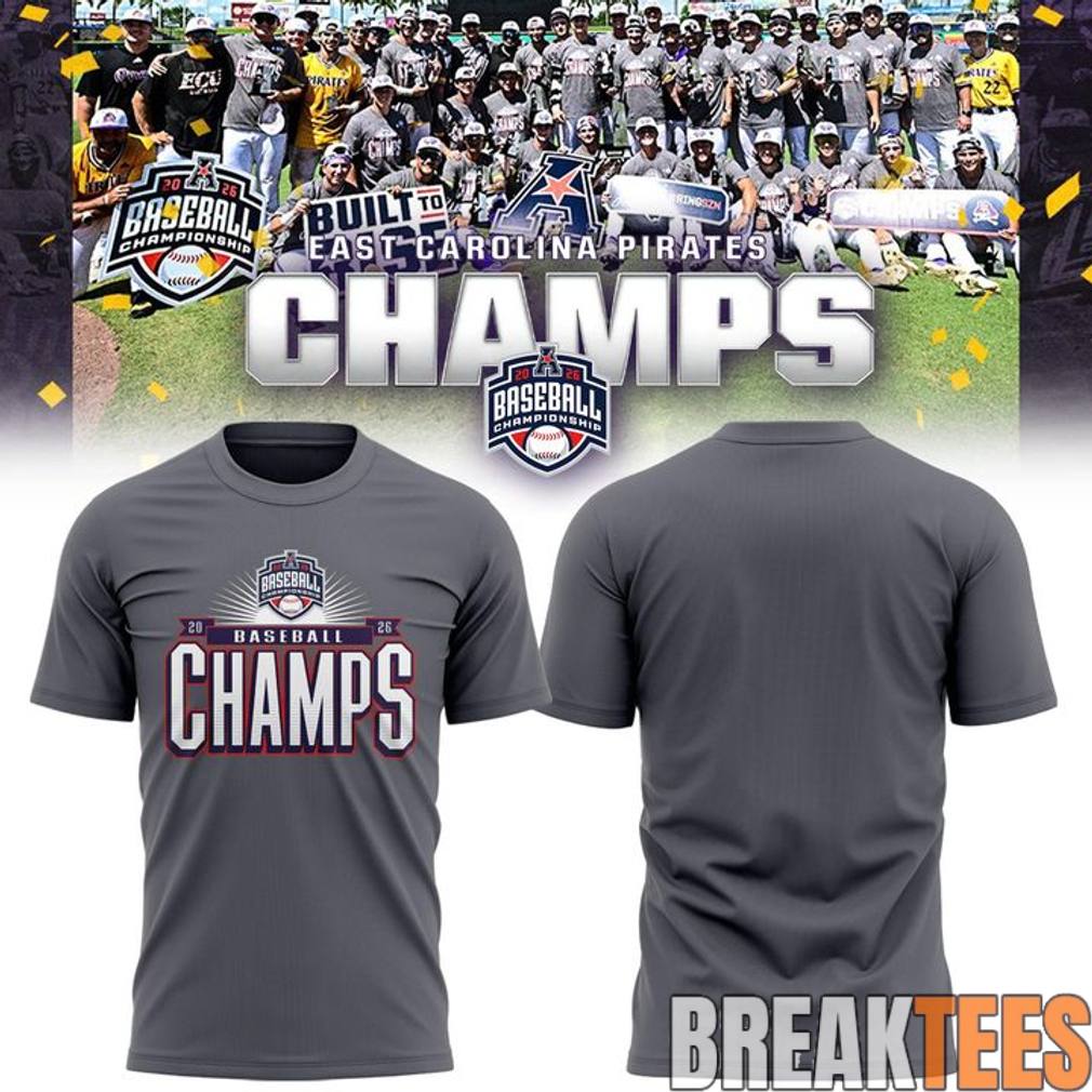 East Carolina Pirates 2026 American Baseball Champions Shirt Unisex T-shirt, Sweatshirt, Hoodie, Long Sleeve Tee - T-Shirt, Sweatshirt, Hoodie