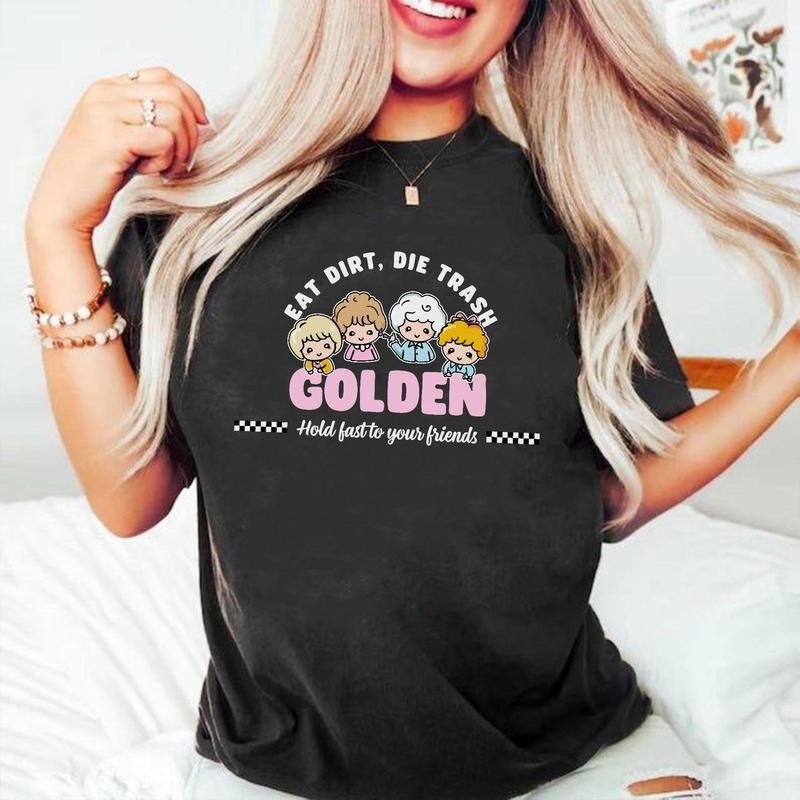 Eat Dirt Die Trash Golden Funny Boho Sarcastic Friend - Adult & Kids T-Shirts, Sweatshirts & Hoodies apparel design preview 1