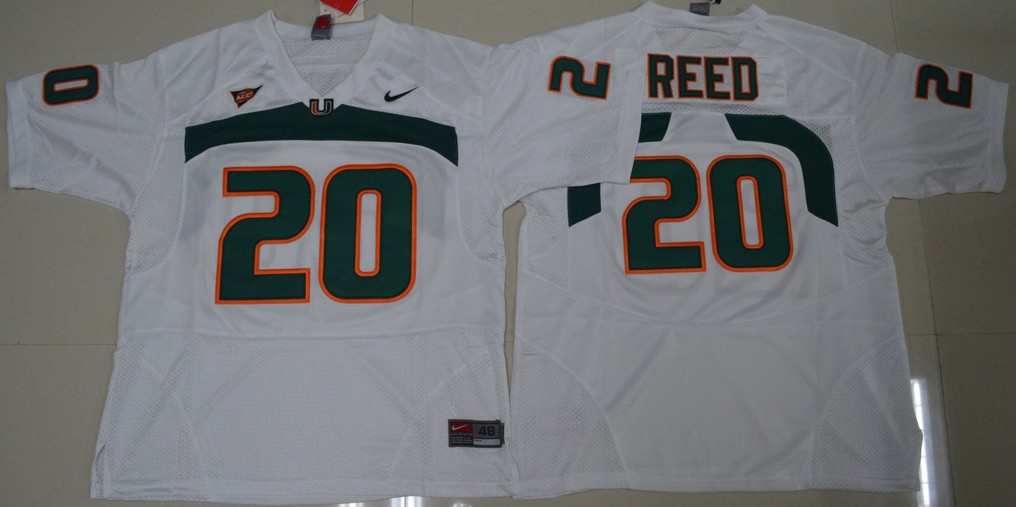 Ed Reed 20 White College Football Jersey football jersey product view 1