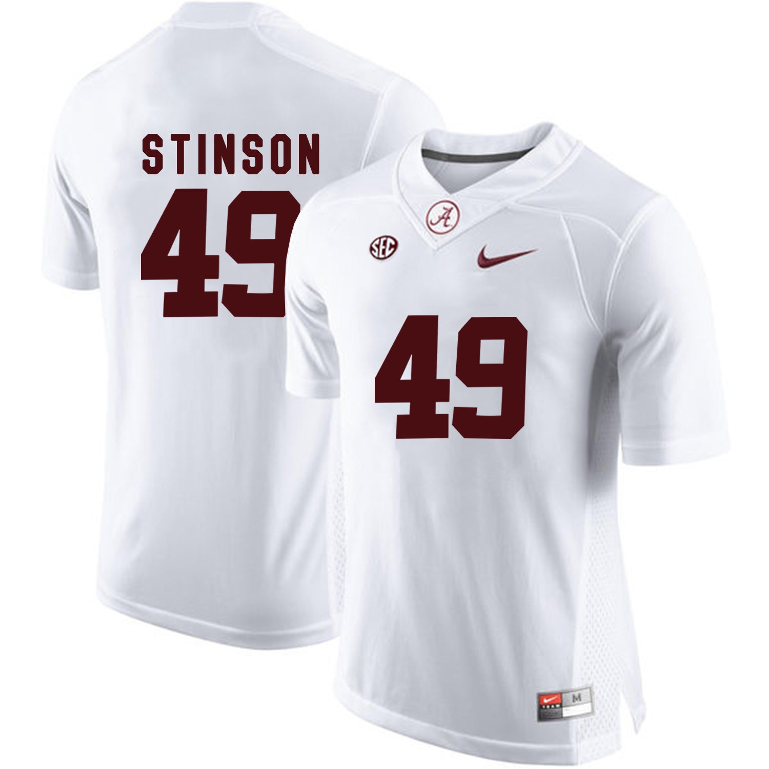 Ed Stinson 49 White College Football Jersey football jersey product view 1