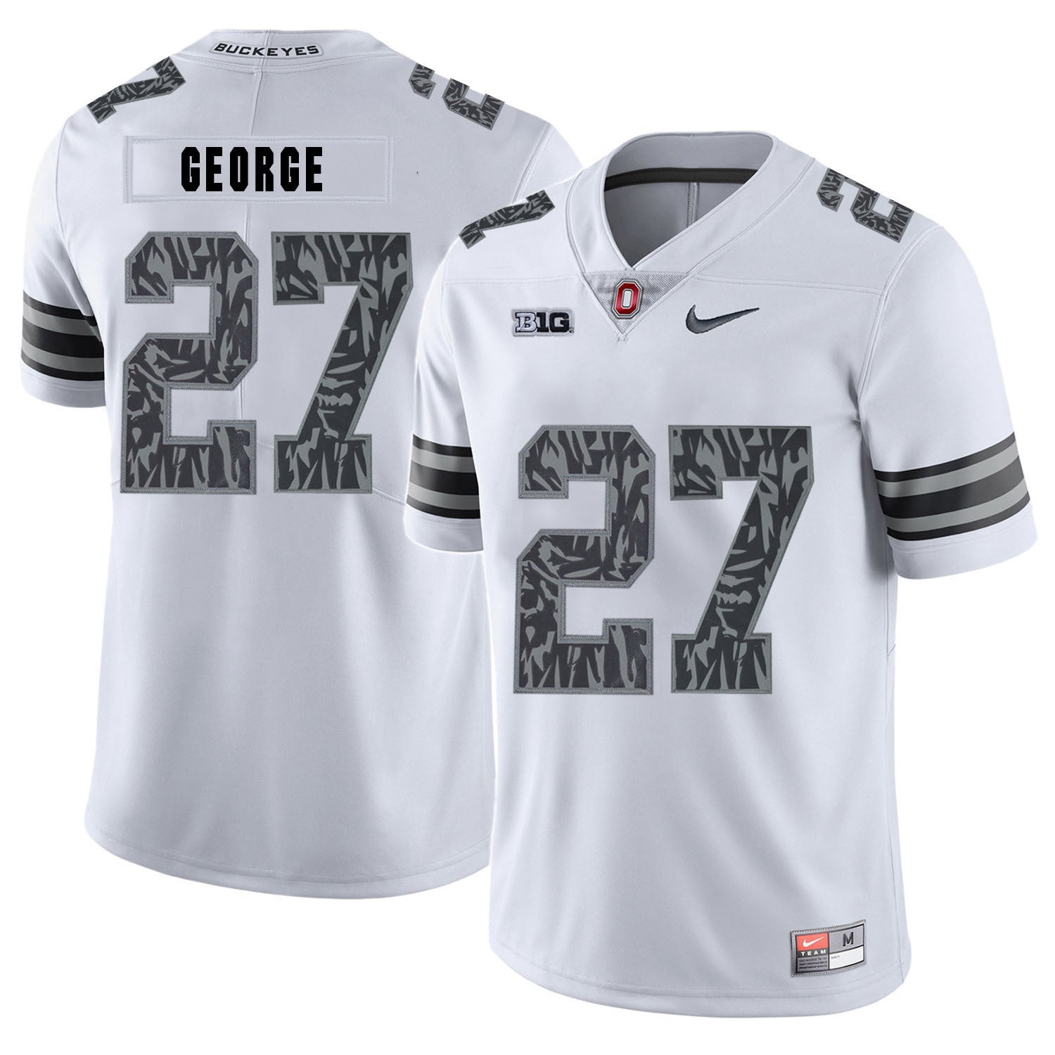 Eddie George 27 Pattern White College Football Jersey football jersey product view 1